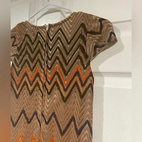 VaVa by Joy Han Size XS Vintage Boho Crocheted Cap Sleeve 70s Brown Tan Orange - Picture 11 of 13